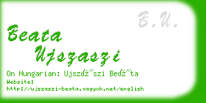 beata ujszaszi business card